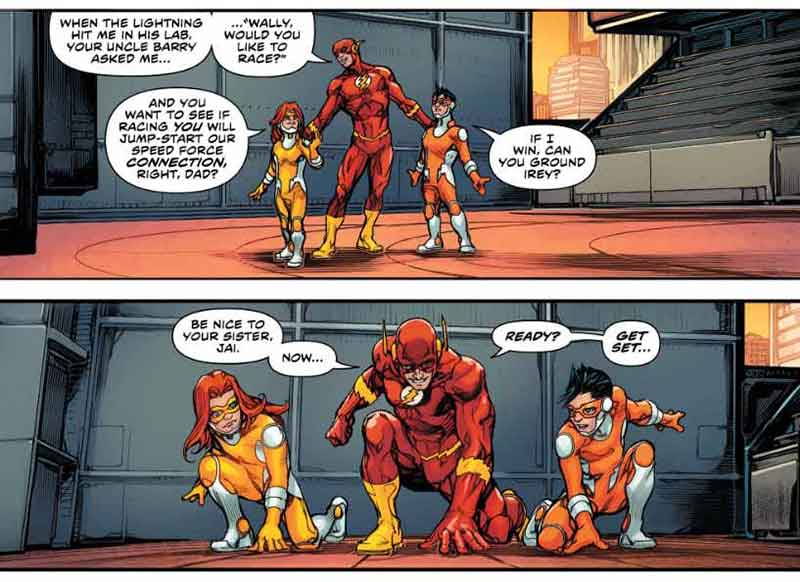 Wally West y sus hijos Irey y Jai