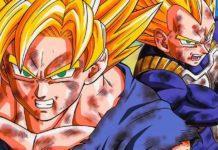 Goku y Vegeta heridos en batalla
