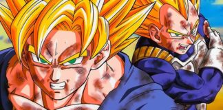 Goku y Vegeta heridos en batalla