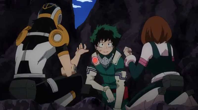 Bakugo, Kirishima, y ​​Kaminari VS Shishikura