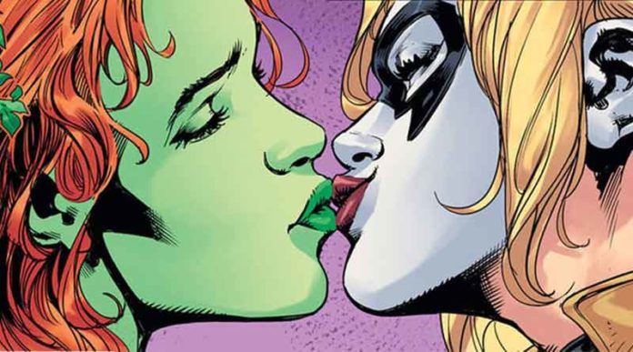 Harley-Quinn-y-Hiedra-Venenosa-besandose DC confirma que Harley Quinn y Hiedra Venenosa se casaron