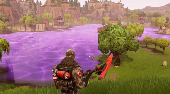 Cubo Fortnite se disuelve en el Lago Loot y hace cambios de superficie