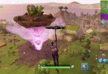 La isla flotante Fortnite impulsada por el cubo, ahora ha llegado a la tercera área dañada cerca de los campos Fatal.
