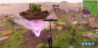 La isla flotante Fortnite impulsada por el cubo, ahora ha llegado a la tercera área dañada cerca de los campos Fatal.