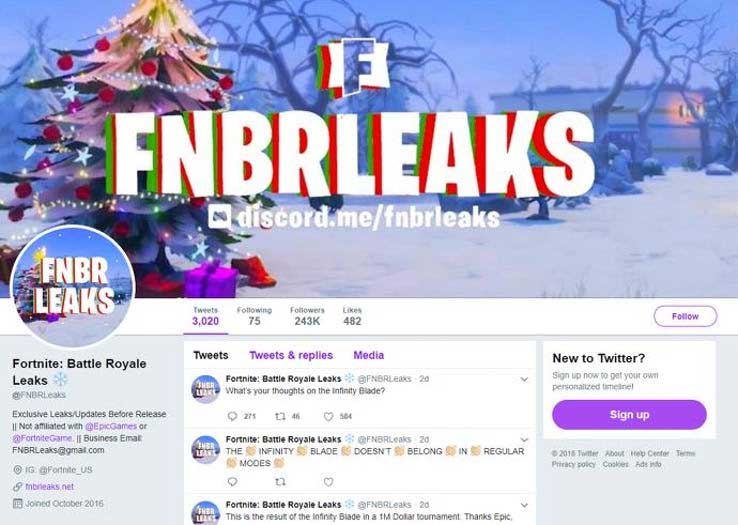 FNBRLeaks el Fortnite Leaker
